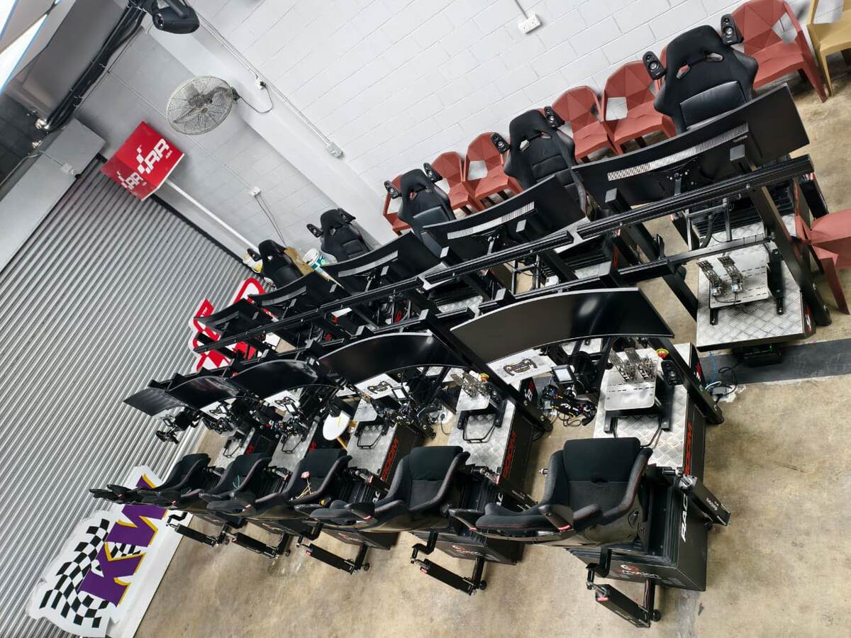 RaceRoom motion simulator array set up for an event